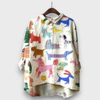 Lunora – Blouse with Playful Animal Print