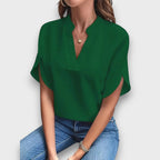 Elviona – Blouse with V-Neck and Flowing Shape