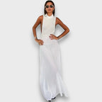 Mirelline – Long Dress with Stand-Up Collar