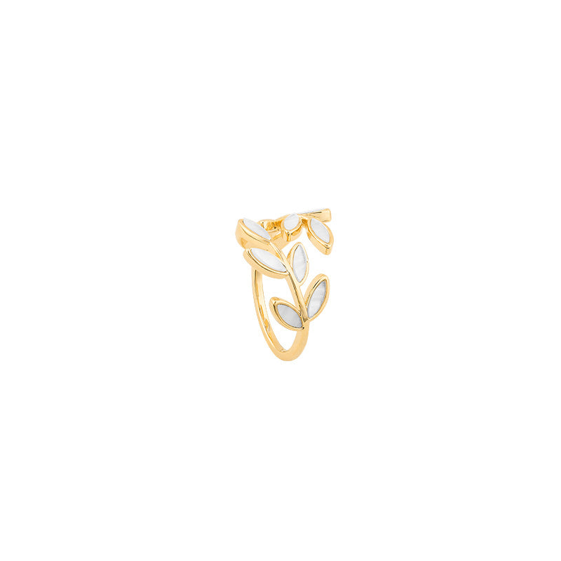 Leaf & Opal Adjustable Ring