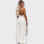 Solaya – Wide Summer Pants with Smocked Waistband