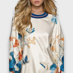 Elvoria – Vintage Floral Satin Mini Dress