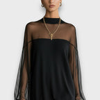 Nyela – Sheer Mesh Evening Mini Dress