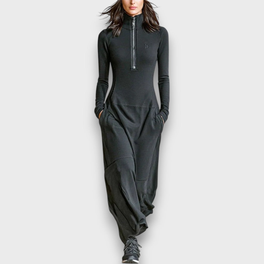 Lunerai – Zip-Neck Maxi Dress