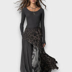 Zelvara – Mixed-Print Maxi Dress
