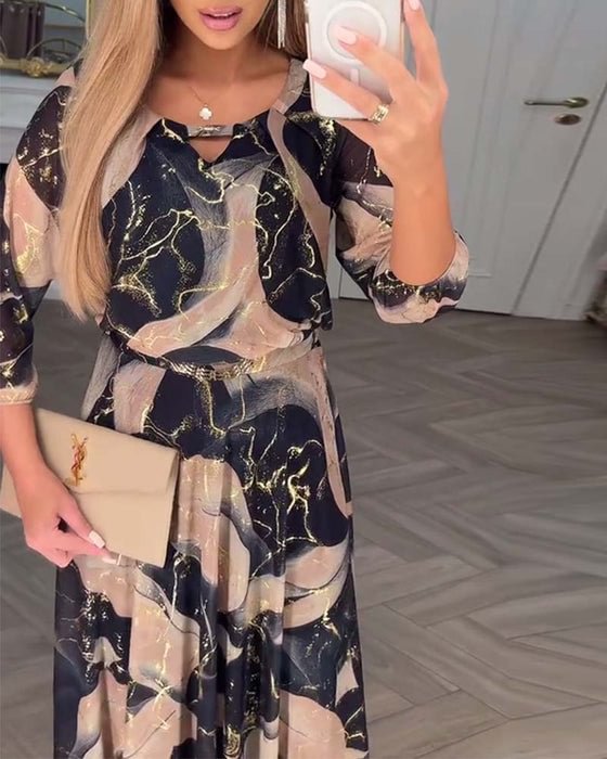 Laura – Printed Chiffon Maxi Dress