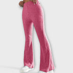 Luretta – Flared Trousers with Fine Structure