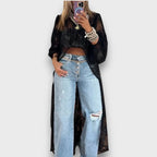 Maiva – Long blouse with transparent design