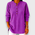 Rhenley – Cozy Button-Detail Knit Pullover