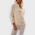 Mirellin – Soft Knit Button-Hood Sweater