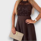 Maravelle – Sequin Halter Evening Gown