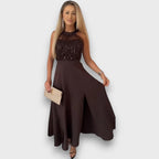 Maravelle – Sequin Halter Evening Gown