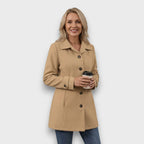 Elle – Tailored Wool-Blend Button Coat