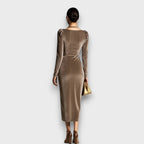Juliette - Draped Velvet Midi Dress