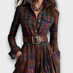 Marcele – Plaid Maxi Shirt Dress