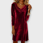 Elowen – Velvet Cowl-Neck Mini Dress