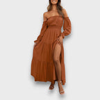 Arvenna – Off Shoulder Tiered Maxi Dress