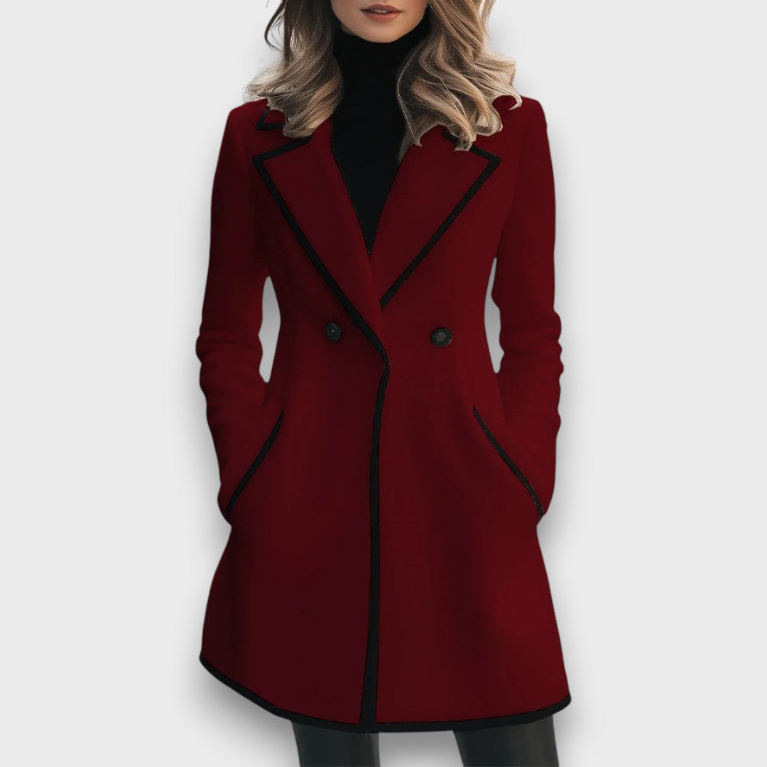 Morenza – White Coat with Black Trim