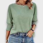 Marelia – Casual Smocked-Sleeve Tee