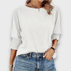 Marelia – Casual Smocked-Sleeve Tee