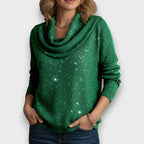 Aurelyn – Shimmer Soft-Drape Knit Sweater