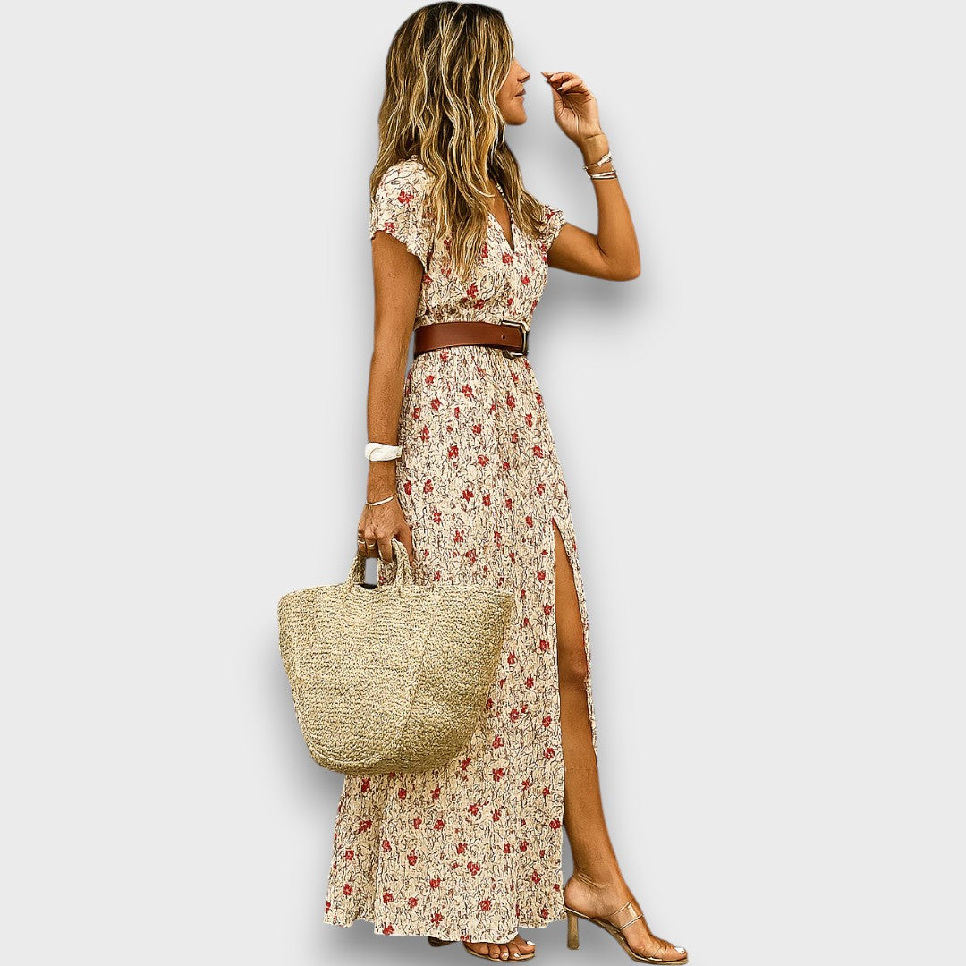 Elanette – Maxi Dress with Paisley Charm