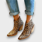 Mirella – Mid-Heel Ankle Boot with Print