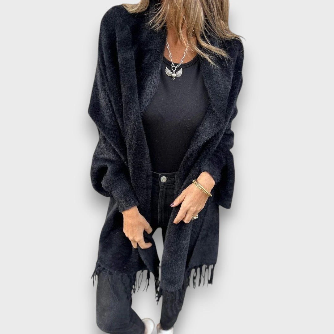Annelys – Elegant Cardigan with Fringes