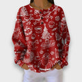 Selene – Festive Tree Print Waffle Top