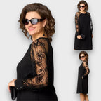 Lidielle – Classic Dress with Lace Sleeves