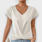 Serelis – Feminine V-Neck Top with Gentle Draping