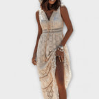 Taliana – Boho maxi dress with lace and slit