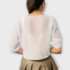 Olivienne – Open-Front Chiffon Blouse