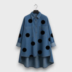 Elvaran – Polka Dot Denim Shirt