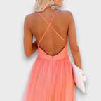 Lunara – Airy Maxi Dress Elegance in Peach