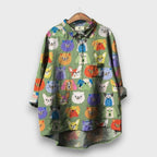 Lunora – Blouse with Playful Animal Print