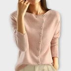 Paige – Soft Cardigan with Asymmetrical Button Placket