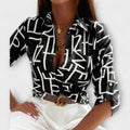 Rynelle – Shirt Blouse with Graphic Print and Retro Flair